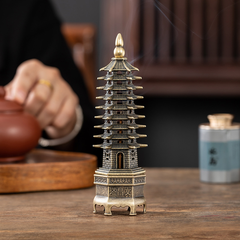 Incense Cone Holder - Chinese Pagoda Vertical Incense Burner Home