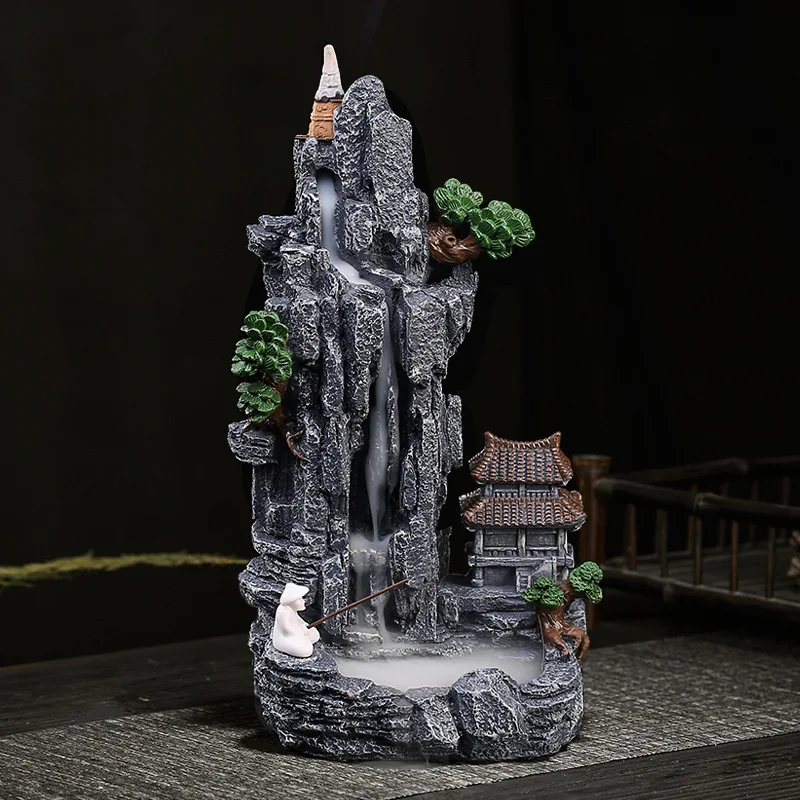 Incense Cone Holder - 1pc Waterfall Backflow Incense Burner Zen