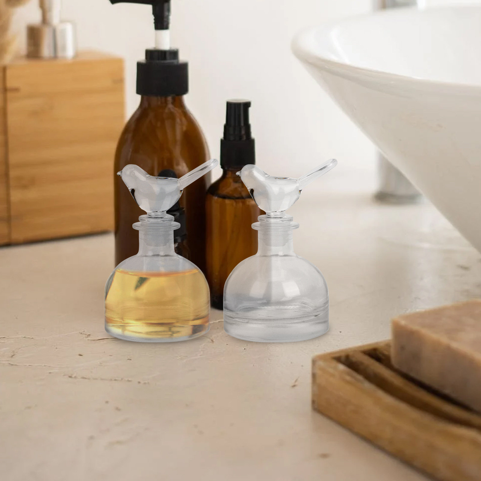 2Pcs Glass Perfume Bottles Pre - đánh giá và giá Fragrance Home Decor